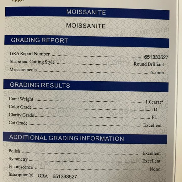 Moissanite Ring 1ct - Picture 5 of 6